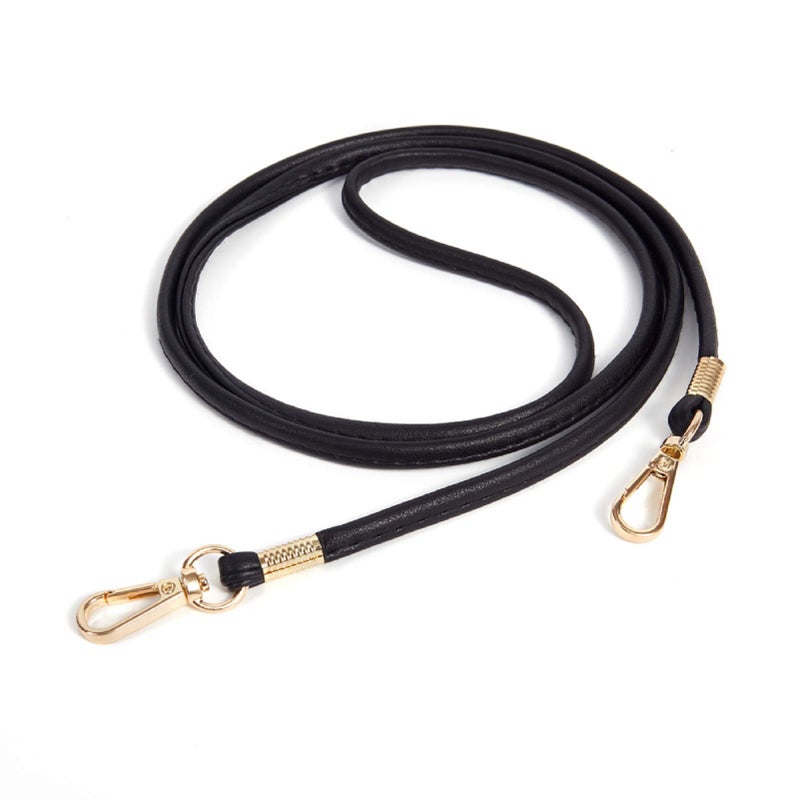 Xiazw Thin Soft PU Leather Crossbody Replacement Chain Strap for Small Bagï¼ŒPurseï¼ŒWalletï¼ŒClutchï¼ŒPhone Case (Black - Gold) - Image 1